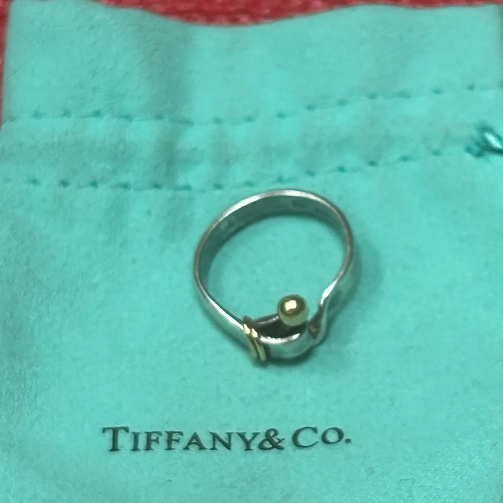 Tiffany & Co. Silver and Gold Ring - Picture 1 of 4